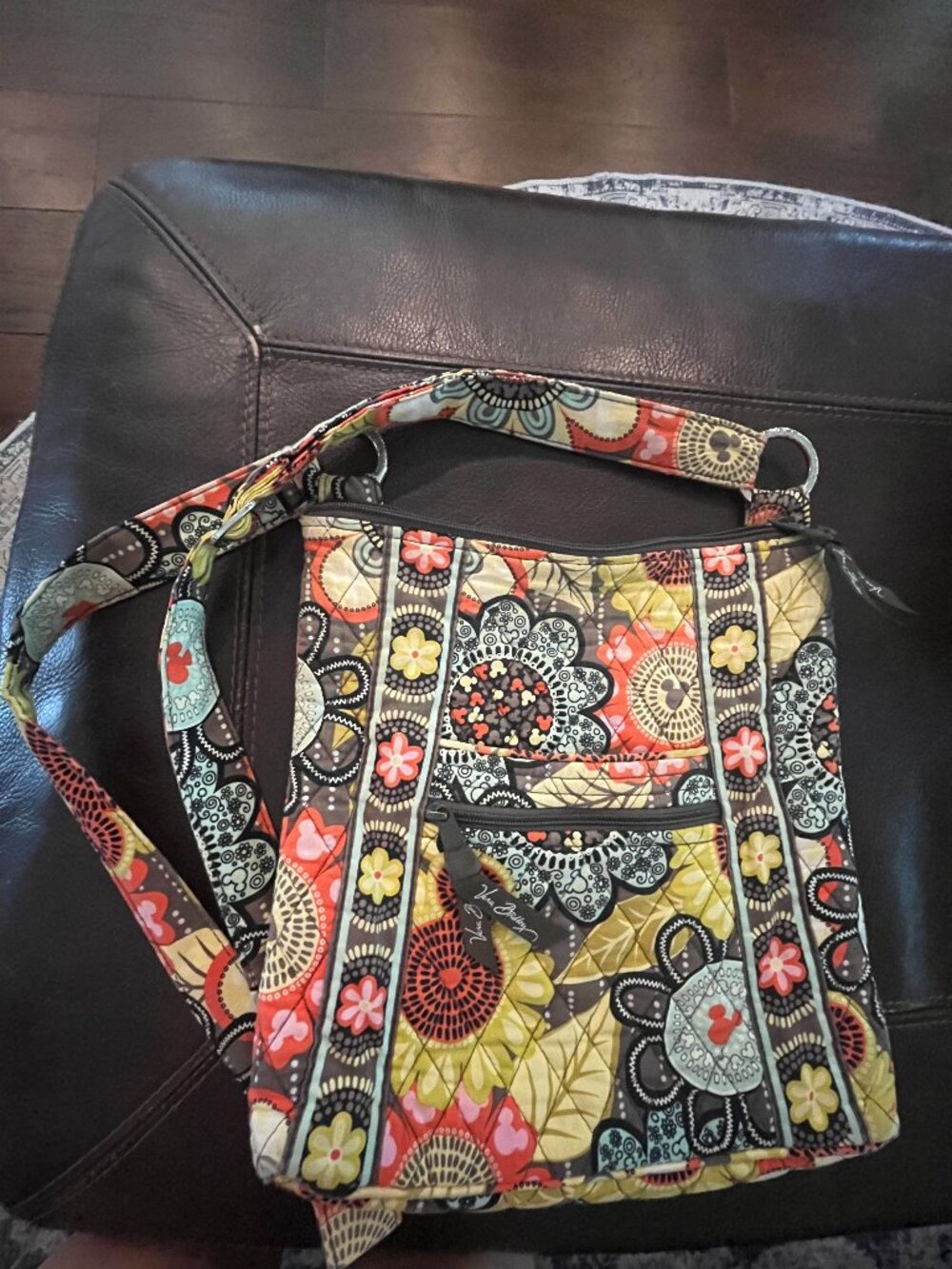 Disney Vera Bradley Cross Body Flower Purse with hidden Mickeys